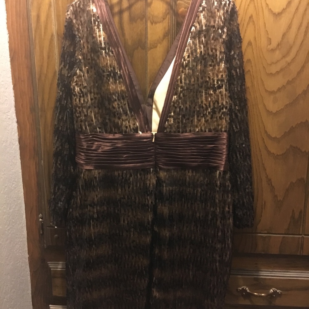 Clarisse plus size 20 Chocolate Sequin Dress NWT - Picture 5 of 8